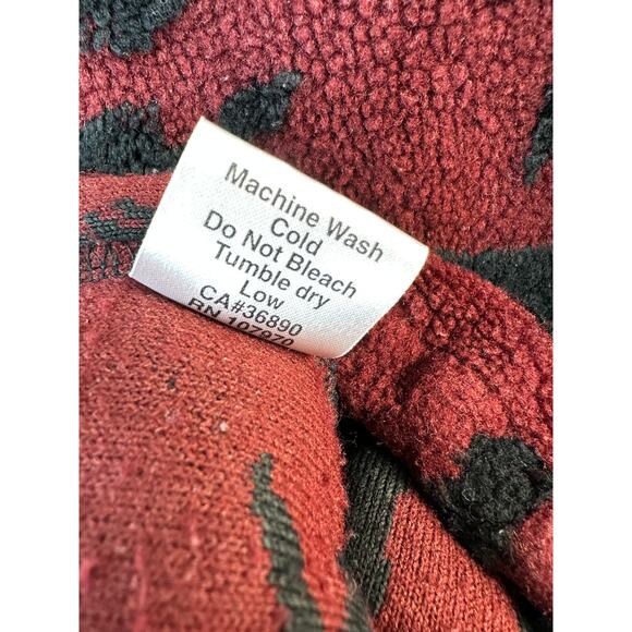 Kerrits Fleece Vest Womens M Cranberry Black Horse Full Zip Mock Neck Equestrian - Picture 6 of 7